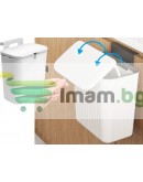 Кош за отпадъци с капак за врата на шкаф 9л